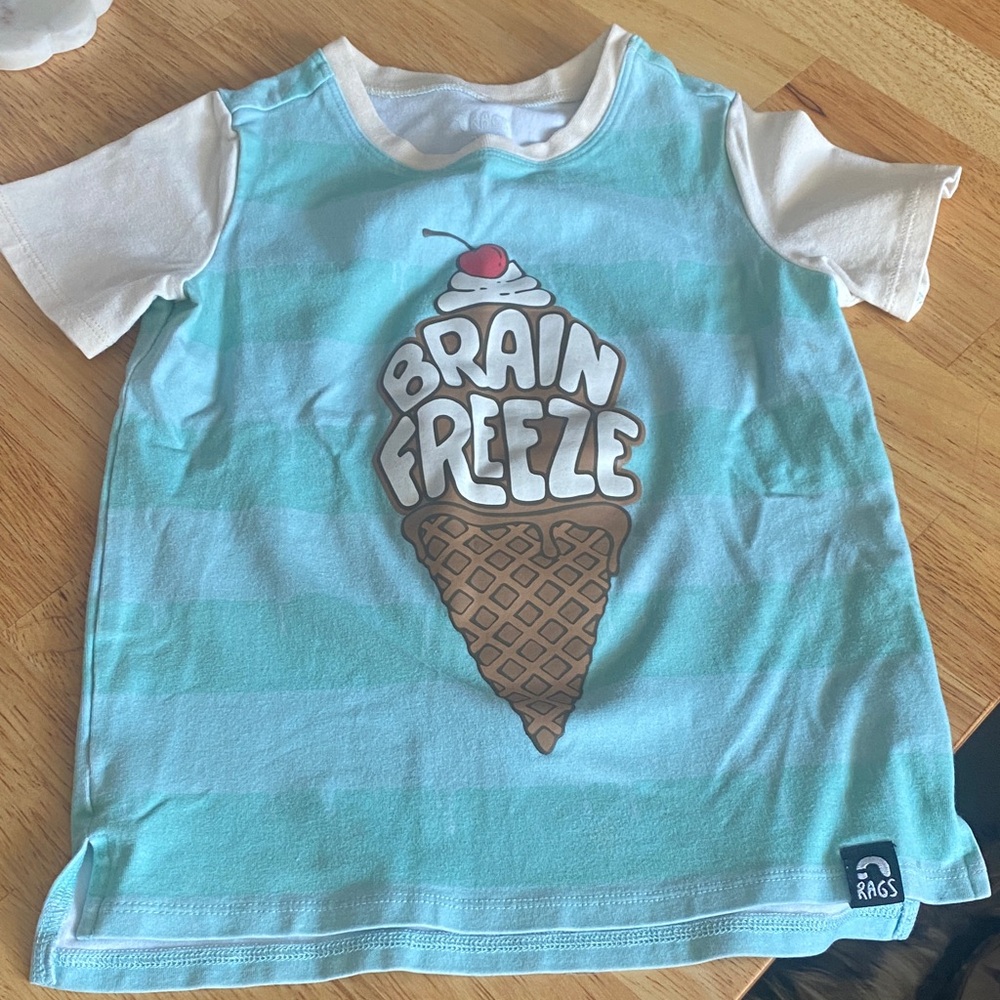Rags to Raches Blue and White Ice Cream Tee